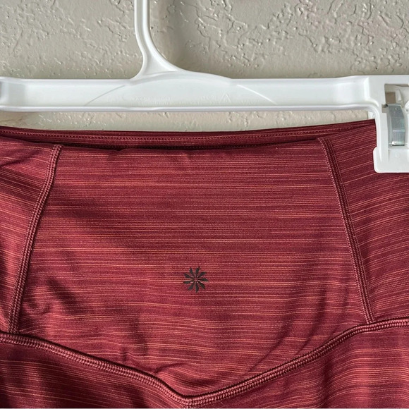 Athleta Leggings Women's Small Elation Textured 7/8 Tights Rust Orange Sporty - Picture 8 of 10